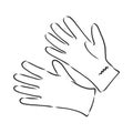 Sketch of winter gloves, vector illustration isoltaed on white background, pair of gloves, gloves, vector sketch illustration