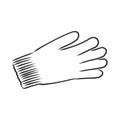 Sketch of winter gloves, vector illustration isoltaed on white background, pair of gloves, gloves, vector sketch illustration