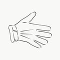 Sketch of winter gloves, vector illustration isoltaed on white background, pair of gloves, gloves, vector sketch illustration