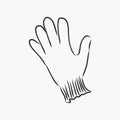 Sketch of winter gloves, vector illustration isoltaed on white background, pair of gloves, gloves, vector sketch illustration