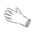 Sketch of winter gloves, vector illustration isoltaed on white background, pair of gloves, gloves, vector sketch illustration