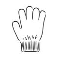 Sketch of winter gloves, vector illustration isoltaed on white background, pair of gloves, gloves, vector sketch illustration