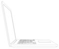 Sketch of wire-frame open laptop. Vector Royalty Free Stock Photo