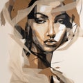 Abstract Speedpainting Of Woman Wearing Paper: Irene Sheri Inspired Art