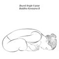 Sketch of yoga pose Baddha Konasana B