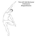 Sketch of yoga pose Vrikshasana