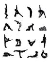 Sketch Yoga Silhouettes in Asanas