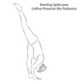 Sketch of yoga pose Urdhva Prasarita Eka Padasana