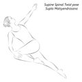 Sketch of Supta Matsyendrasana Royalty Free Stock Photo