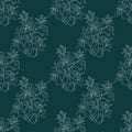 Sketch zentangle vector seamless floral pattern