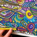 331 Sketchbook Doodles: An artistic and playful background featuring hand-drawn sketchbook doodles in a variety of colors and pl