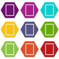 Sketchbook icon set color hexahedron