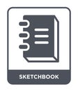 sketchbook icon in trendy design style. sketchbook icon isolated on white background. sketchbook vector icon simple and modern