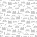 Sketchbooks, books, diary and feathers seamless pattern