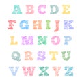 Sketched alphabet, stylized letters, hatched font