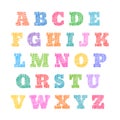 Sketched alphabet, stylized letters, hatched font