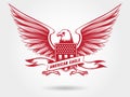 Sketched american eagle emblem design Royalty Free Stock Photo