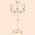 Sketched candle holder. Royalty Free Stock Photo