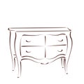 Sketched chest of drawers. Royalty Free Stock Photo