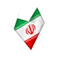 Sketched crooked heart with Iran flag