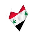 Sketched crooked heart with Syria flag