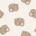 Sketched digital camera seamless pattern background Royalty Free Stock Photo