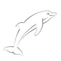 Sketched dolphin. Royalty Free Stock Photo