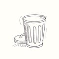 Sketched empty trash bin desktop icon