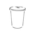 Sketched empty trash bin desktop icon. Doodle design element in vector, trash can vector sketch illustration Royalty Free Stock Photo