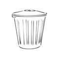 Sketched empty trash bin desktop icon. Doodle design element in vector, trash can vector sketch illustration Royalty Free Stock Photo