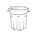 Sketched empty trash bin desktop icon. Doodle design element in vector, trash can vector sketch illustration Royalty Free Stock Photo