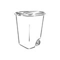 Sketched empty trash bin desktop icon. Doodle design element in vector, trash can vector sketch illustration Royalty Free Stock Photo