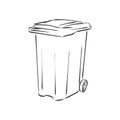 Sketched empty trash bin desktop icon. Doodle design element in vector, trash can vector sketch illustration Royalty Free Stock Photo