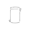 Sketched empty trash bin desktop icon. Doodle design element in vector, trash can vector sketch illustration