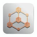 Sketched Hexagonal Network Connection Icon Royalty Free Stock Photo