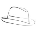 Sketched Man S Fedora Hat.
