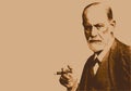 Portrait of the famous Austrian psychoanalyst, Sigmund Freud.