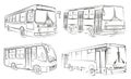 Sketches of buses.