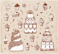 Sketches of cakes and cupcakes i