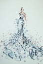 Sketches during the Marchesa Spring/Summer 2018 Couture Bridal presentation Royalty Free Stock Photo