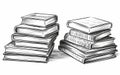 Sketches of Open and Closed Books: Stack of Textbooks