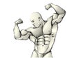 Sketching bodybuilder Royalty Free Stock Photo