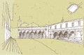 Sketching Historical Architecture in Italy Royalty Free Stock Photo