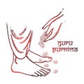 Sketching vector Illustration for the Day Of Honoring Celebration Guru Purnima