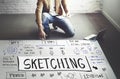 Sketching Visual Notes Design Handwriting Ideas Concept Royalty Free Stock Photo