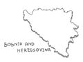 Hand Drawn of Bosnia and Herzegovina 3D Map on White Background Royalty Free Stock Photo