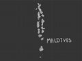 Maldives map freehand sketch on black background