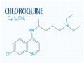 CHLOROQUINE illustration of molecular structure and chemical formula Royalty Free Stock Photo