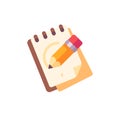 Sketchpad with a pencil flat icon