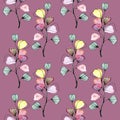 Sketchy abstract vertical twigs seamless pattern design